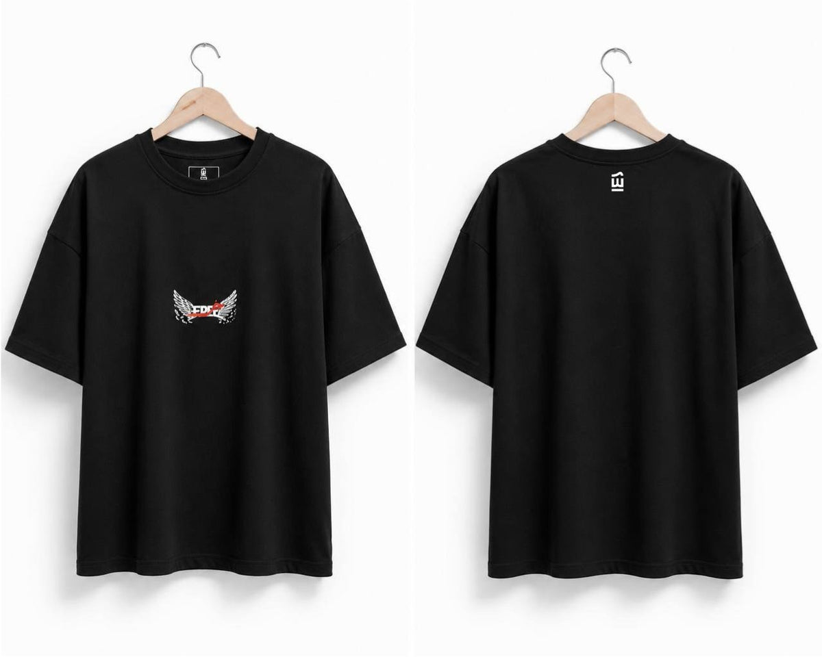 Over sized Cotton T-shirt - Black